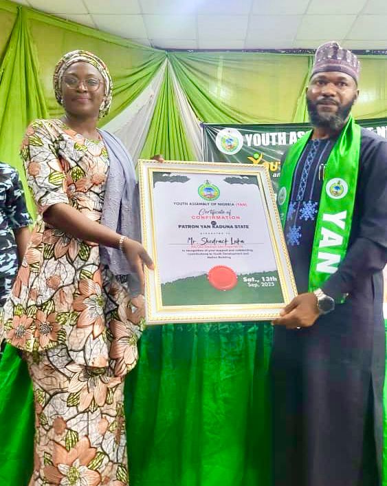 Youth Assembly Of Nigeria Kaduna  Chapter Confers Patronship On Mr Shedrack Luka Youth Assembly Of Nigeria Kaduna  Chapter Confers Patronship On Mr Shedrack Luka
